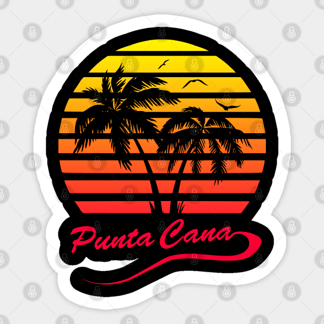 Punta Cana 80s Sunset Sticker by Nerd_art